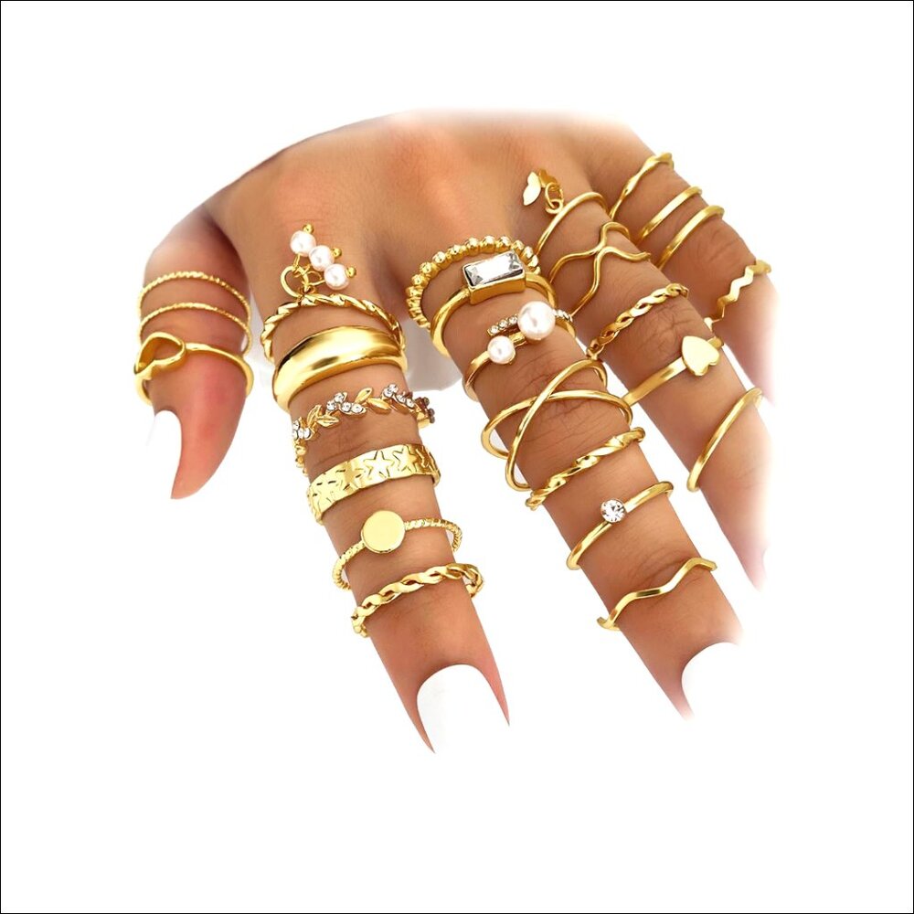 Vintage Stackable Knuckle Rings Set Adjustable Si… - image 1